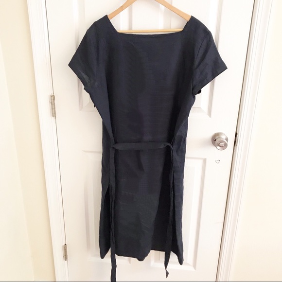 Galeries Lafayette Paris Linen Dress In Blue - Picture 3 of 6